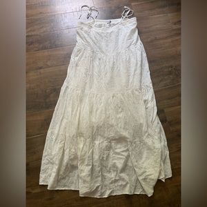 NWOT Express white tie strap maxi dress